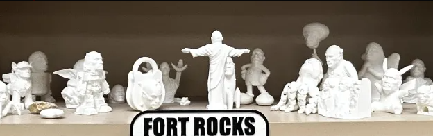 Fort Rocks, AKA 3D prints with the rock's head.