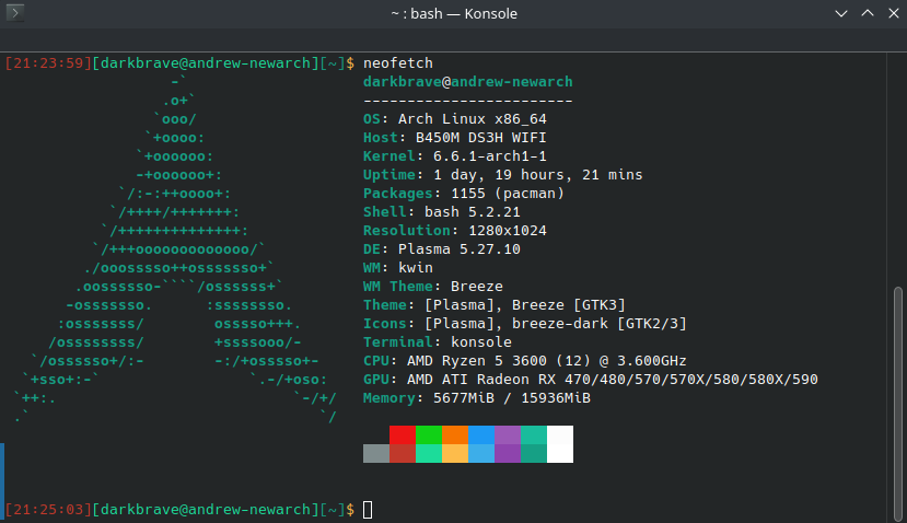 Image of Neofetch on my computer.