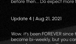 Last update was on August 21st, 2021.